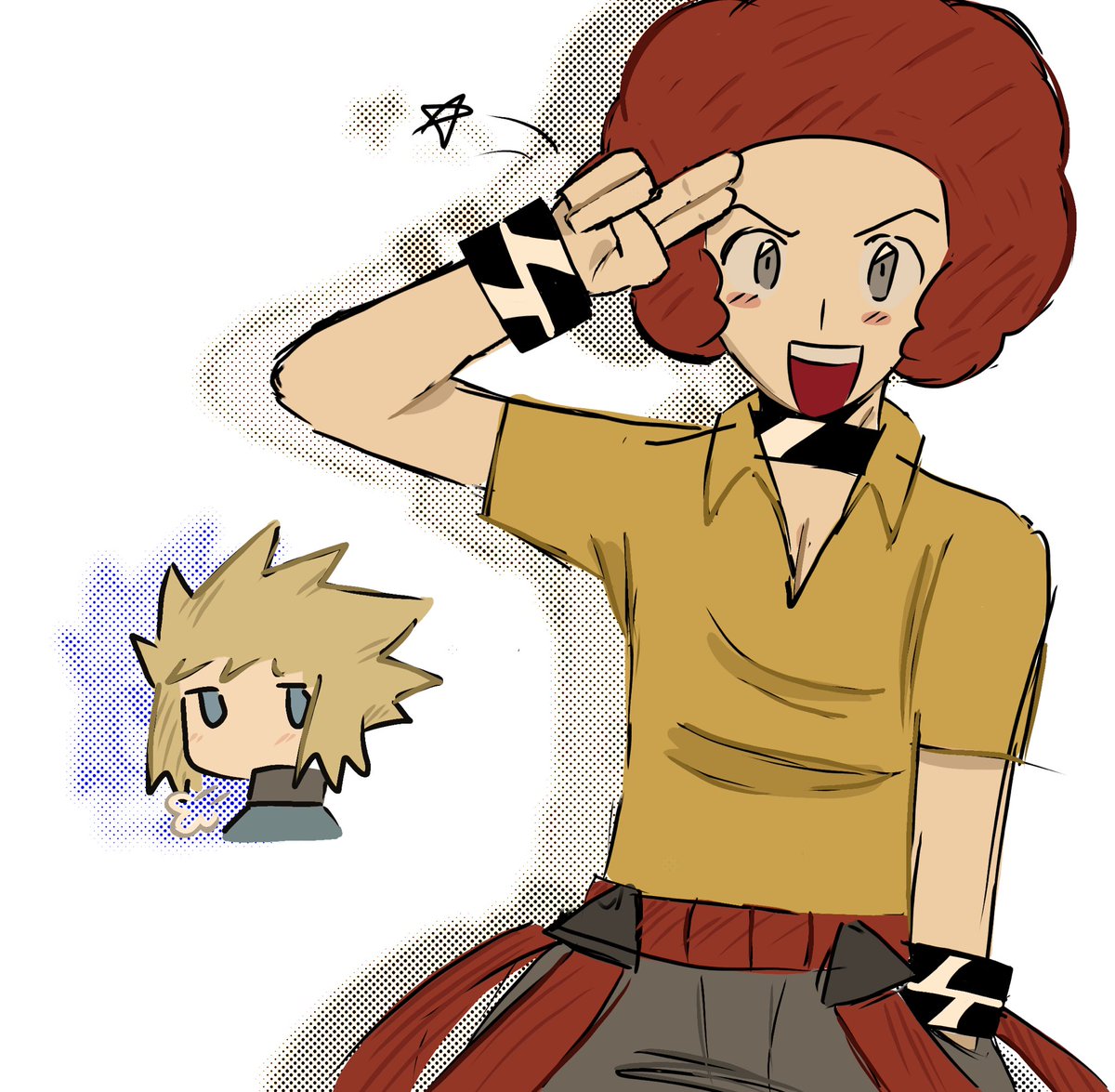 ChocoW1z's tweet photo. Flint and chibi Volkner https://t.co/9H5eDPq5Wm