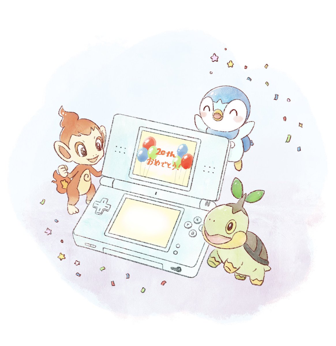 pocha_OwO_'s tweet photo. DP20周年おめでとう！！
もう20年…早すぎる（ ;  ; ）ダイヤモンドでポケモンデビューして、その頃からずっとポッチャマがだいすき🐧💎
素敵な作品をありがとうございます、の気持ちを込めて落書き！！！ https://t.co/JdHYMwTEmS