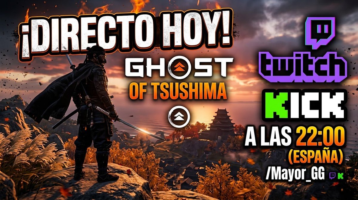 Mayor_GG_'s tweet photo. Hoy familia no me apetece hacer directo !! Pero lo que si me apetece es pasarme el Ghost of Tsushima 

Pasaros y disfruten de lo que gráficamente sea de los mejores juegos que existen !!!!

KICK: https://t.co/3nyVsBu5lZ

TWITCH:
 https://t.co/yQECsbgPQI https://t.co/ssgC2Er6nn