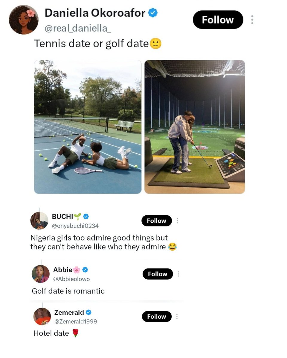Real_Doodo's tweet photo. Tennis date or Golf date https://t.co/WukFZHBSIE