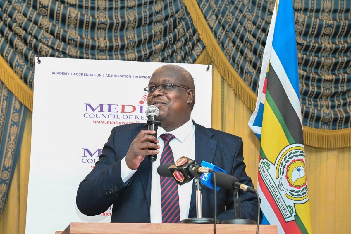 MediaCouncilK's tweet photo. @zubeidahkananu @KenyaEditors @Kevinmabonga1 @karanjajackson_ @ETeddy_O @JosephTeng96570 @Maureenmudi @MediaObserverK @CCommissionKE @Djemator @lorachieng @eastafrica_pc @NoraMbagathi @katibainstitute @Oduorerick @KUJ_Kenya @EEEthekon @IEBCKenya @ORPPKenya "Digital platforms built to connect us have also built echo chambers where misinformation spreads. They reinforce what we already believe rather than challenge us with what is true"~ @mainamuiruri Chairman, @MediaCouncilK  

#IDUAI2026 

#KEElection2027 https://t.co/KMUoCOw6QG