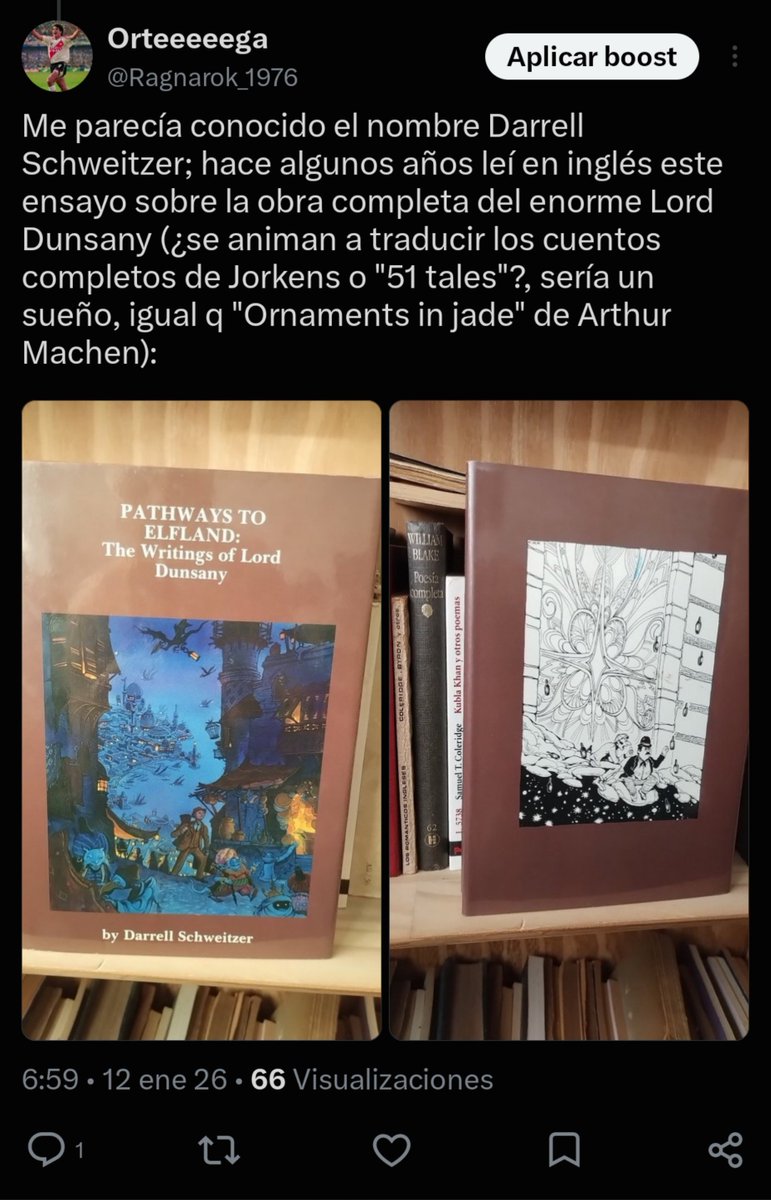 Ragnarok_1976's tweet photo. @AuroraDoradaEd La alegría que siento ante esta noticia es inmensa; es algo que esperé muchos años y con nulas esperanzas.
Espero que la gente conozca a este escritor enorme, único e irrepetible.
Eterno agradecimiento, amigos.
P. D. : De alguna manera me siento parte de este nuevo lanzamiento 😂 https://t.co/yNWWu2ABlz