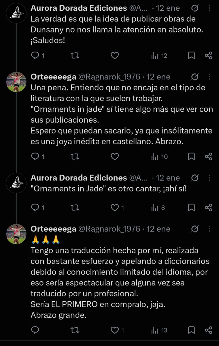 Ragnarok_1976's tweet photo. @AuroraDoradaEd La alegría que siento ante esta noticia es inmensa; es algo que esperé muchos años y con nulas esperanzas.
Espero que la gente conozca a este escritor enorme, único e irrepetible.
Eterno agradecimiento, amigos.
P. D. : De alguna manera me siento parte de este nuevo lanzamiento 😂 https://t.co/yNWWu2ABlz