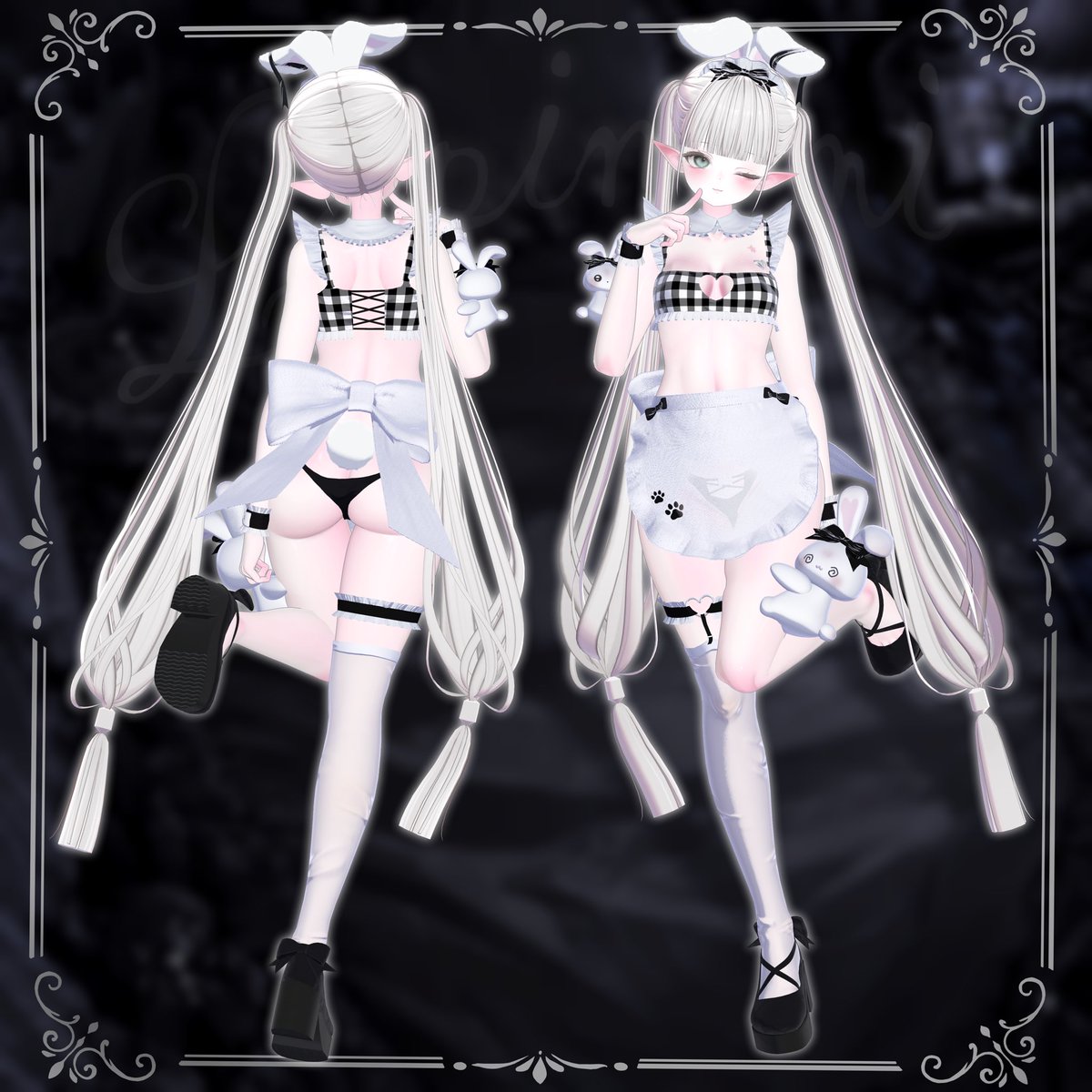 Mewlly_vrc's tweet photo. 🐰発売プレゼントキャンペーン🖤

꒰ Lapimimi ꒱  
  
⟡参加条件🥕
@Mewlly_vrc をフォロー&amp;RT
5名＋BOOTHの♡100ごとに1名様追加します！

〆10/5　18:00まで
限定価格のセールもしてます🎶
📎 https://t.co/8WbPggbZQB

 #VRChat #booth_pm https://t.co/tUHs0J132n