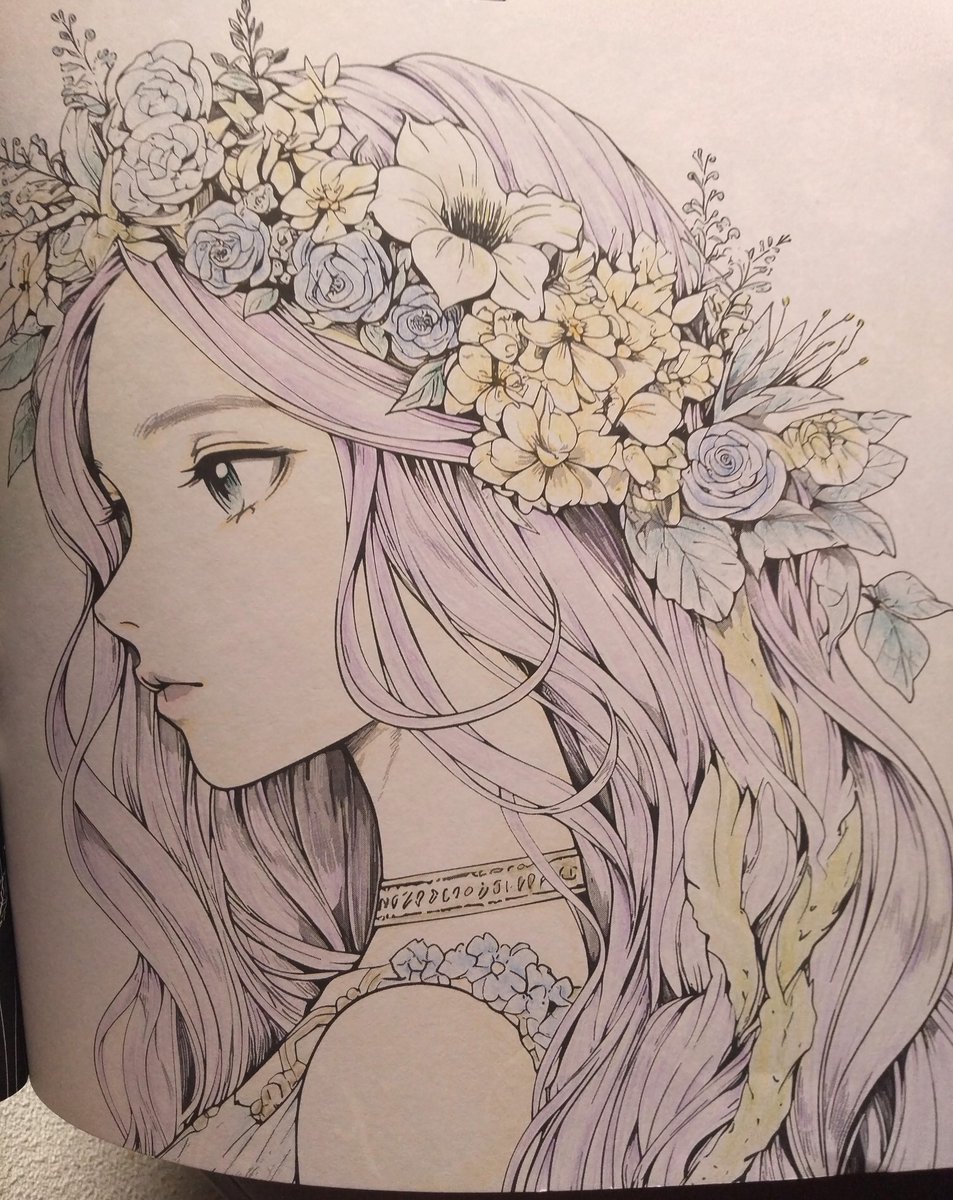 t5Bw7ZkkPl3236's tweet photo. #FlowerCrownPrincess
#塗り絵 #色鉛筆
花の色選びに迷いました。
配色が難しい…💦 https://t.co/jvA2AI1BYd