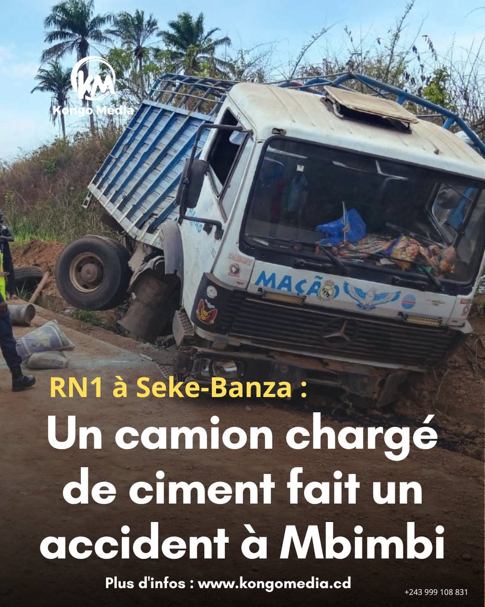 KongoMediaRDC's tweet photo. L’accident s’est produit dans un endroit réputé dangereux en raison d’un virage situé dans une descente. Selon un OPJ, l’excès de vitesse et l’imprudence au volant seraient à l’origine de l’accident.
https://t.co/9pGBbofWdd https://t.co/SgNDePJetb