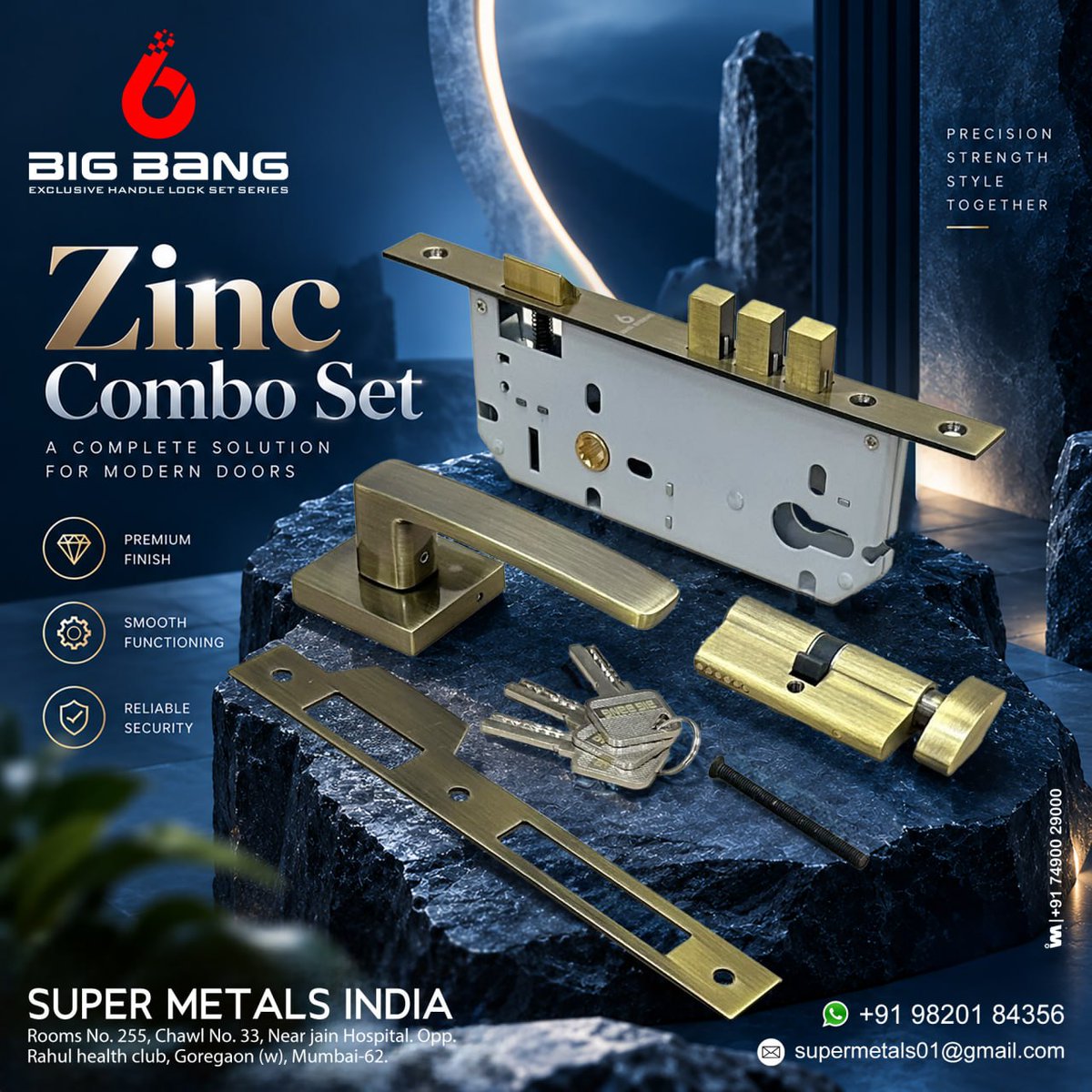 ibais_hardware's tweet photo. SUPER METALS INDIA | Mumbai π’
ZINC COMBO SET / DOOR HARDWARE
Mr. Ashish Hinduja - +91 98201 84356
WhatsApp: https://t.co/PY2xaFoyEQ
.
#ZincComboSet #SuperMetalsIndia #DoorHardware #HardwareFittings #ArchitecturalHardware #FurnitureHardware #HardwareDesign #DoorLockSet https://t.co/y9uC3Cejeo