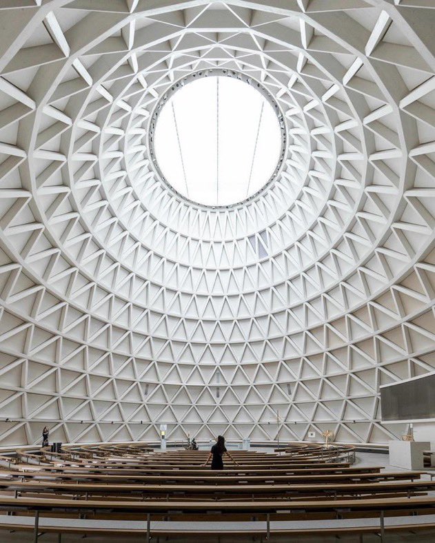 DamonZumbroegel's tweet photo. What is the “Purpose” of Architecture?  This is the first and foremost question that must be answered.  This is the primary goal of bring an architect, do design for the purpose…..for humanity. What did I think when I saw this Church?  At first I thought…..this is good, well Interesting.  
Then I thought of the “purpose”….a church.  My eyes “distracted”, my attention wavered away from “God” and the purpose. 
 Sacred architecture, churches included, shape the experience of the human, focus them to the nature of the visit.  This project does the opposite.  I think the form forgot the function.

-St. Josef Church by Eberhard Wimmer in Holzkirchen, Germany

#architecture #art #sacred
