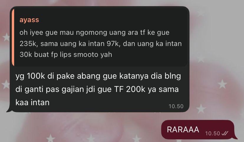 caasaaye's tweet photo. di go pertama parah, barang anak go semuanya ngga ada kejelasan, dan paling parah adalah banyak protes dari go kalo si rara ini ngga bayar tagihan yang dia ambil punya anak go nya, padahal anak go udah payment lunas semuanya, dia juga selalu buru buruin payment. https://t.co/r743TanLpI