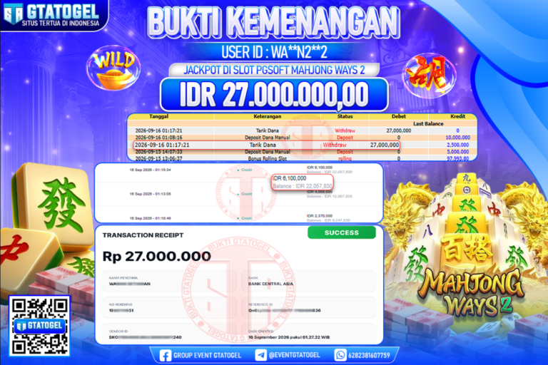 x75ghhpops's tweet photo. Jackpot Mahjong Ways 2 Rp 27.000.000 sukses dibayar penuh di GTATOGEL. Selamat kepada pemenang. Main dan menangkan cuanmu sekarang juga. 

  #GTATOGEL #Maxwin #MahjongWays2 https://t.co/7IgoIBbGGN