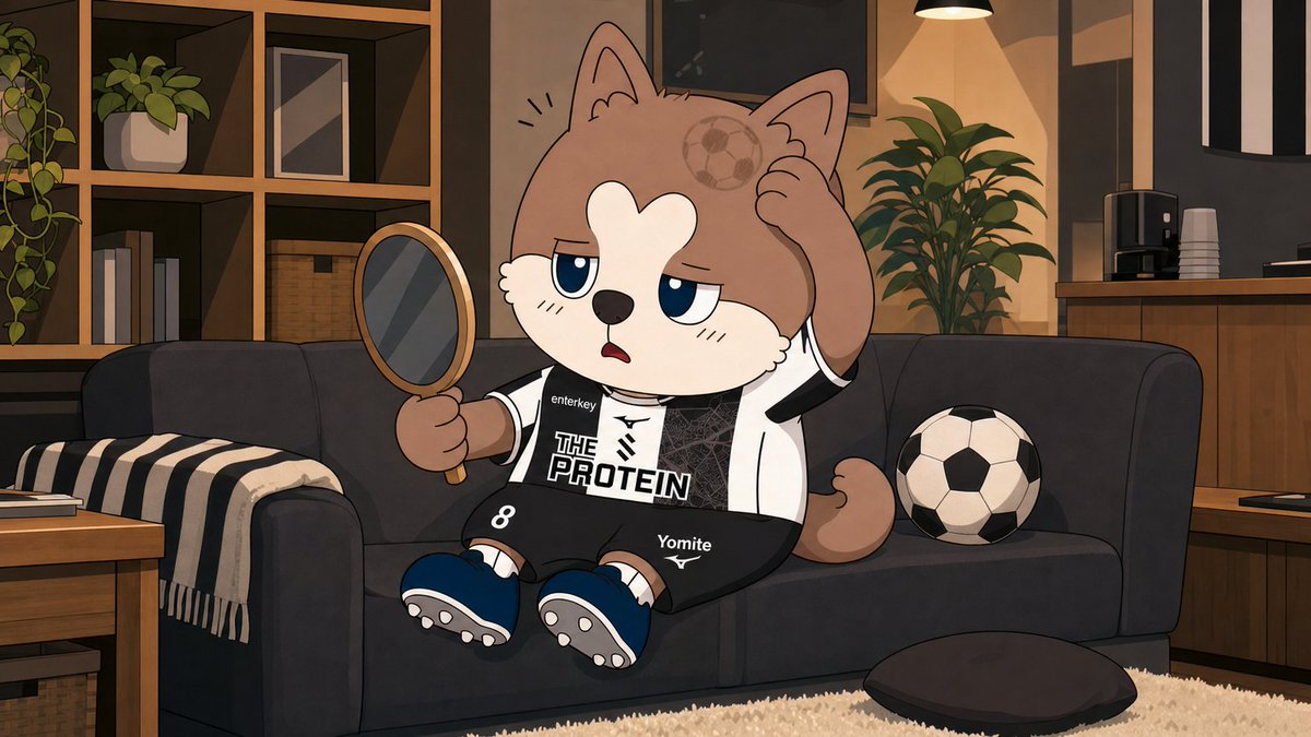 shibit428's tweet photo. おひるねからおきたら頭にまるいあとがついてたんだ⚽️

ボールをまくらにしてたみたい…

どうりでかたいとおもった〜🐾

#SHIBUYACITYFC https://t.co/RIFEzMeCdy