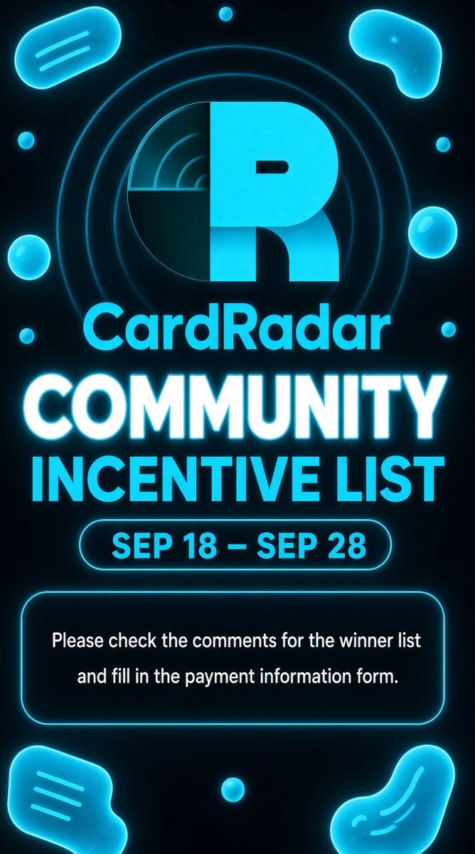 CardRadar001's tweet photo. The community incentive list for the period September 18 to September 28 is now published. 

After careful review, we have identified many outstanding content creators. 

Participants in this round’s topic campaign also delivered excellent work. 

Special mention goes to Bullionxi, whose posts received a large number of likes and comments. 

He will be awarded 100 US dollars! 

Other topic participants have received rewards of varying amounts based on their topic engagement. 

We also saw great enthusiasm for referrals. 
The top incentive winner this round earned nearly 600,000 NGN. Keep up the great work! 

We will launch more campaigns in October, so stay tuned. 

The link to the full list of winners is available in the comments section. 
To ensure everyone receives their rewards successfully, please complete the payout information collection form promptly.