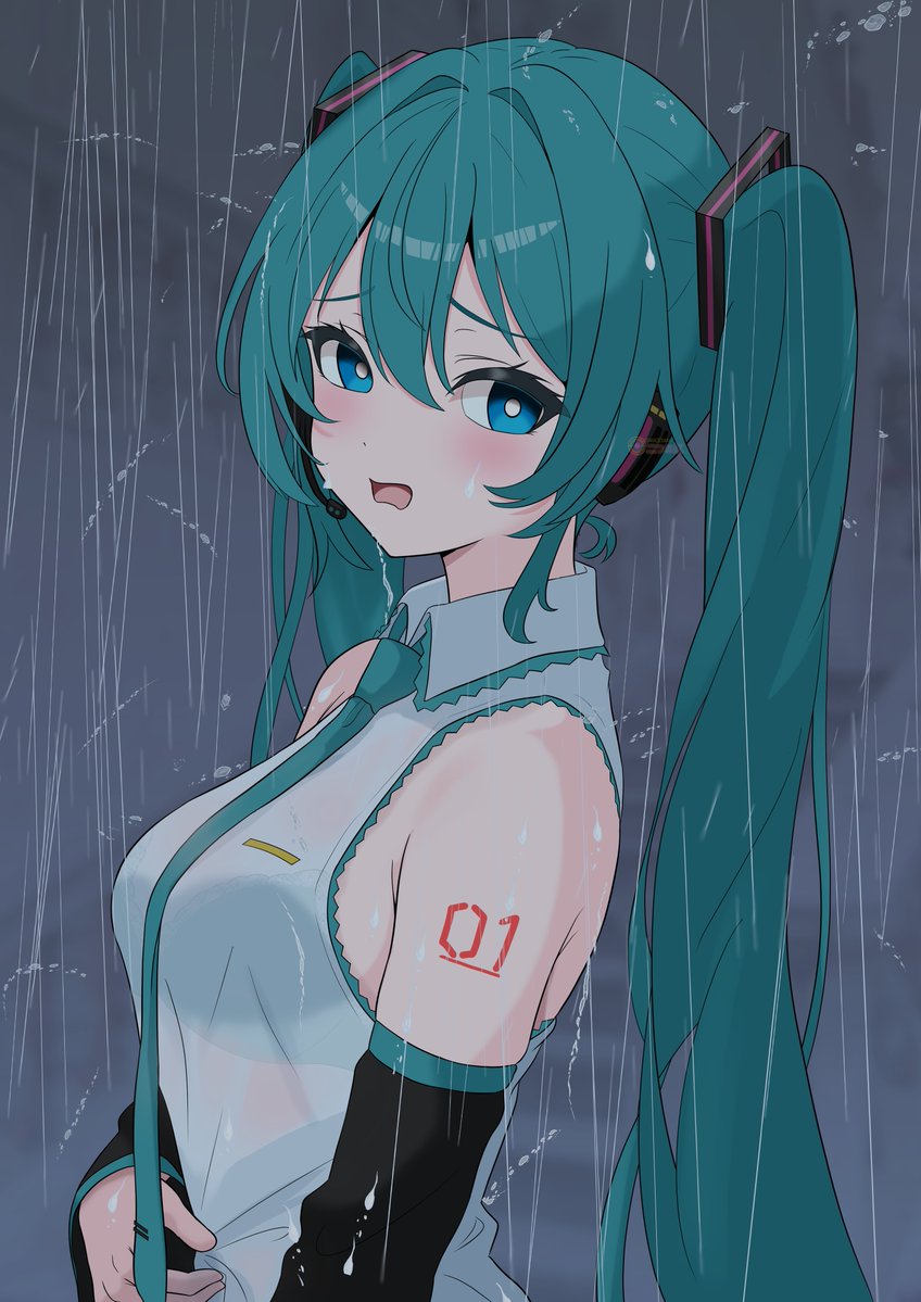 futatunoniji's tweet photo. 雨が多いですね☂️🌈
#初音ミク　#イラスト https://t.co/XUYuQDVKYy