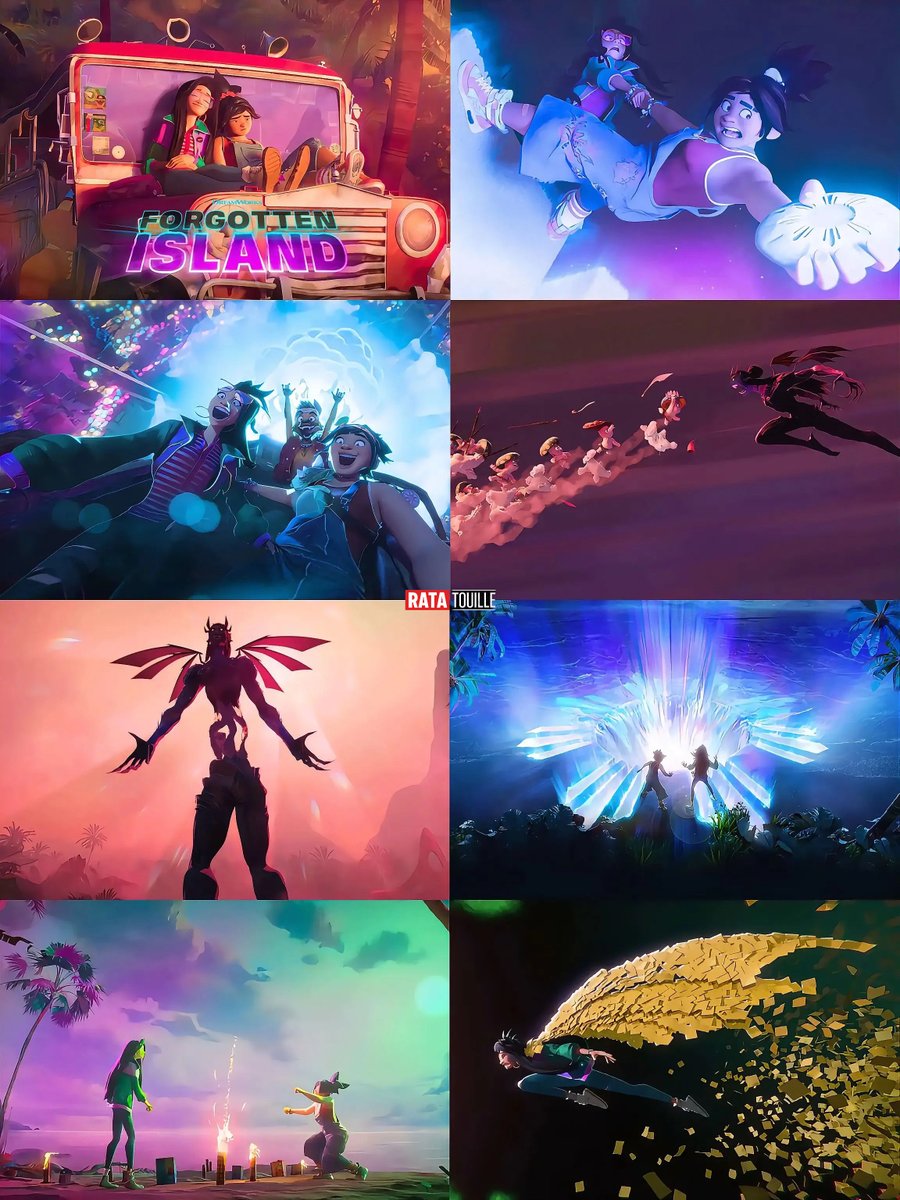 RatatouilleLens's tweet photo. Forgotten Island looks insane. The animation, colours and all the weird little details in the world are doing so much. DreamWorks went crazy with this one. https://t.co/TlCSY1V5yh