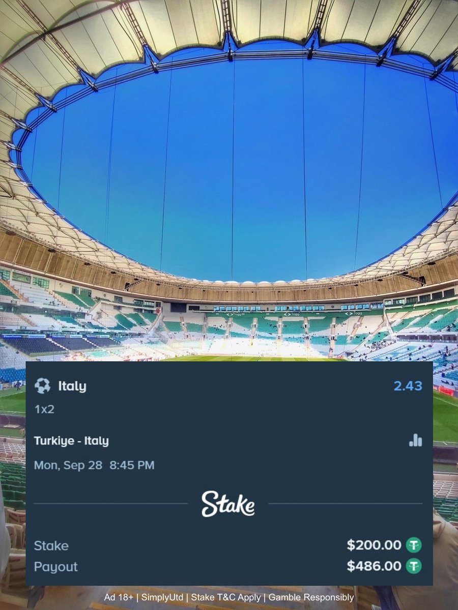 SimplyUtd's tweet photo. 🚨 Turkiye v Italy

⚽️ Prediction: Italy Win‼️ https://t.co/2kSh6lssTI