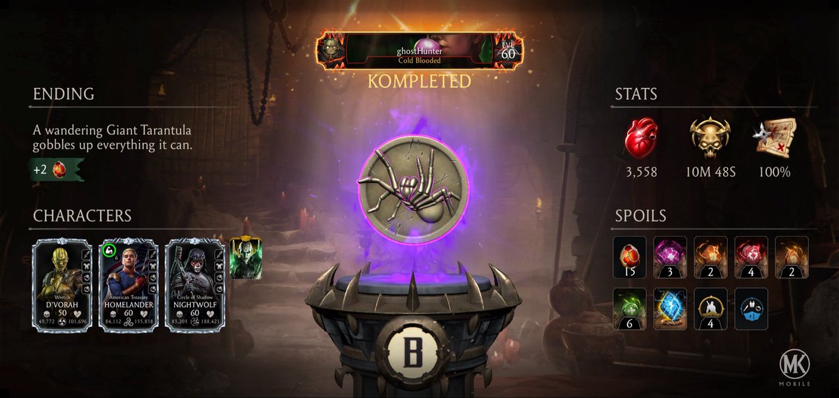 calvinsnick's tweet photo. I just completed a Krypt Run in Mortal Kombat mobile! Check out my stats. https://t.co/CeKpRl2uNd