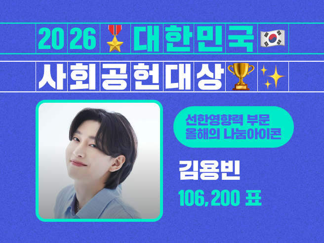 KTOPSTAR_offcl's tweet photo. 🏆 ‘2026 대한민국 사회공헌대상’
선한영향력 팬스초이스 부문별 최종 1위👑

올해의나눔아이콘 [KPOP] #선우 #SUNOO #엔하이픈
올해의나눔아이콘 [TROT] #김용빈
글로벌K-아이콘 #플레이브 #PLAVE
글로벌K-리더 #변우석

📱 K탑스타 × STARDOM 동시 진행
*해당 순위는 두 플랫폼의 투표 합산 점수로 결정되었습니다.
🌐 https://t.co/z6qcoIrzJy

#대한민국사회공헌대상 #선한영향력투표
