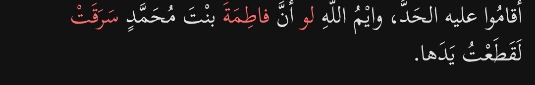 ibrahimKAYA_632's tweet photo. “Allah’a yemin ederim ki, Muhammed’in kızı Fâtıma dahi hırsızlık yapsaydı, onun elini keserdim.” der Resûlullah ﷺ.. https://t.co/4yC7Sbjo3k