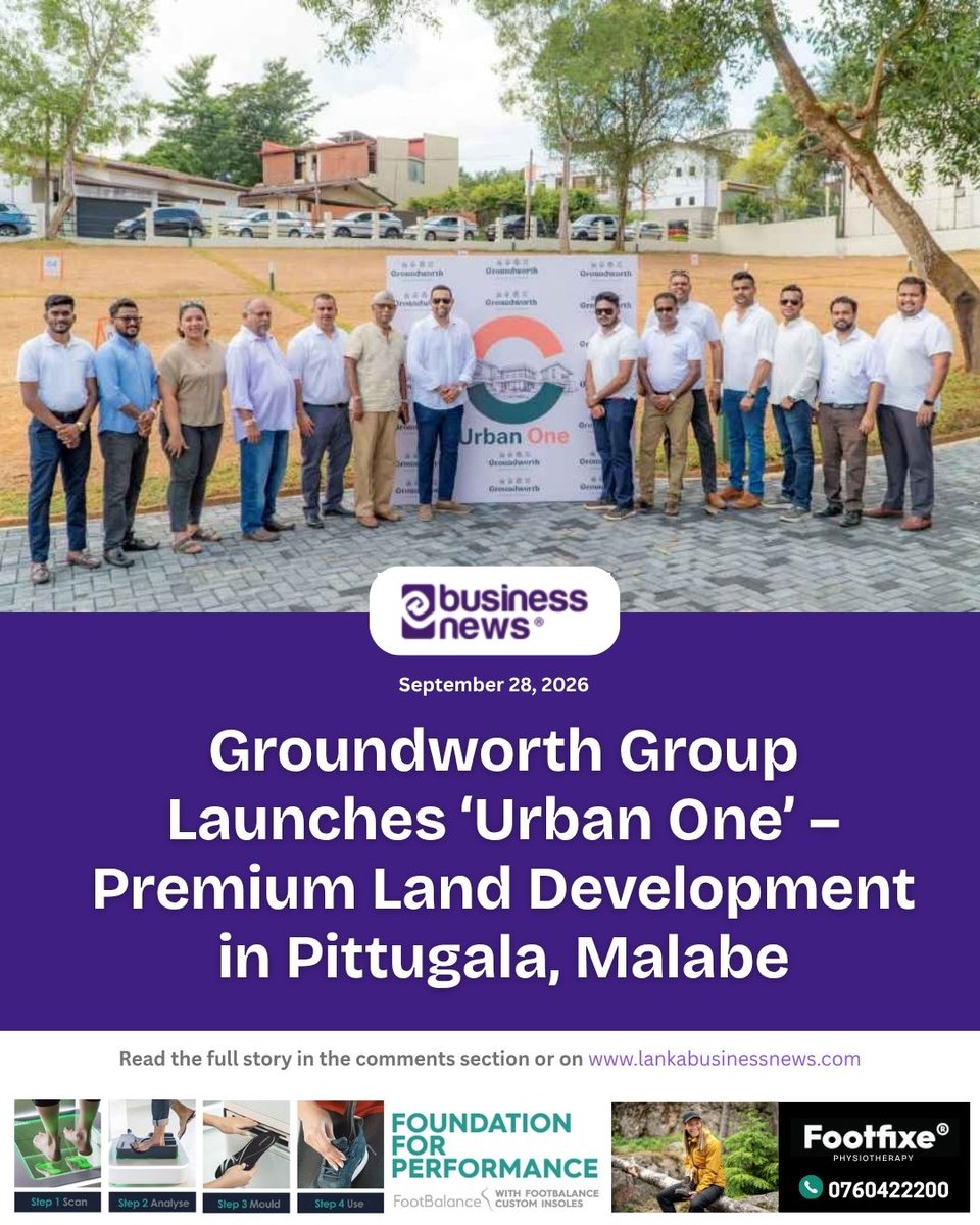 lbnbusinessnews's tweet photo. Groundworth Group Launches ‘Urban One’ – Premium Land Development in Pittugala, Malabe
#GroundworthGroup #UrbanOne #Malabe https://t.co/QDN6Swgr2Y