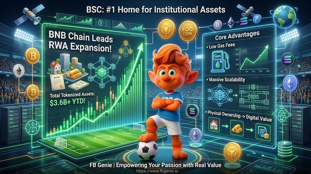 FBG2026's tweet photo. 🌐 BNB Chain leads 2026 RWA Expansion!

Analytics show @BNBCHAIN dominates tokenized asset growth, adding over $3.6B+ YTD! 📈

Low gas fees &amp; massive scalability make BSC the #1 home for institutional asset tokenization. 🚀

#BNB #BSC #Web3 #RWA $FOO https://t.co/A9s4HEBy6T