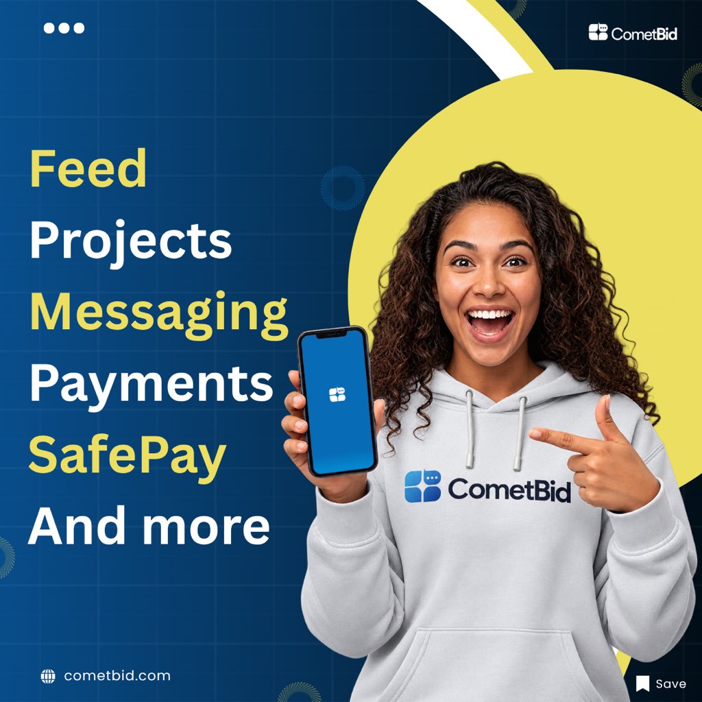 cometbidsocial's tweet photo. Why keep jumping between platforms when everything you need can come together in one place?

With CometBid Social, you can:

𝗙𝗲𝗲𝗱
𝗣𝗿𝗼𝗷𝗲𝗰𝘁𝘀 .
𝗠𝗲𝘀𝘀𝗮𝗴𝗶𝗻𝗴
𝗣𝗮𝘆𝗺𝗲𝗻𝘁𝘀 
𝗦𝗮𝗳𝗲𝗣𝗮𝘆  
𝗔𝗻𝗱 𝗺𝗼𝗿𝗲 

CometBid Social. Connect. Collaborate. Earn. https://t.co/1Mem61tEmK