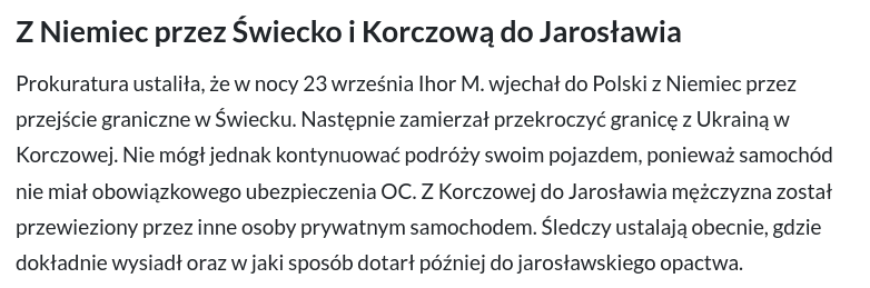 Squad40i4's tweet photo. Jak czytamy na stronie https://t.co/lytqV8Je1g Ihor m. wjechał do Polski przez przejście graniczne w Świecku czyli został do Polski wpuszczony choć nie posiadał ważnego ubezpieczenia OC.
#Squad44Polska
#WatchDog https://t.co/BUwWrpHZQF