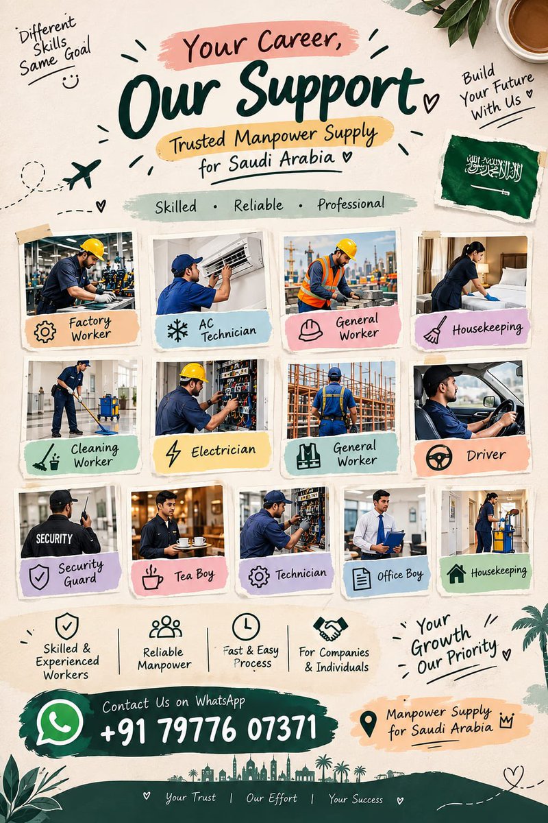 Mohammadk7371's tweet photo. WELCOME
We provide all kinds of worker’s 

https://t.co/TrfO5KJytP

#Qatar #Kuwait #Saudi #Oman #Dubai #Bahrain https://t.co/Gz3vVFsRQd