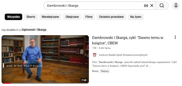EwaRotBuga's tweet photo. 💥  PREMIERA!
FILM: 💥 „DAMBROWSKI I SKARGA. JEZUICKI SEKRET LUTERAŃSKIEGO SUP$ERAUTORA”💥 .

Opowiada: prof. dr hab. Paweł Stępień, Uniwersytet Warszawski

Poznań, przełom XVI i XVII wieku. Narasta konflikt religijny. Po dwóch stronach sporu stoją jezuita Piotr Skarga i luterański duchowny Samuel Dambrowski.

🔎Co ma wspólnego luterański autor z jezuitą, który sprzeciwiał się reformacji?
🔎 Skąd w „Lekarstwie dusznym” Dambrowskiego ślady tekstów... Piotra Skargi?
🔎 Co analiza dawnych druków mówi o sekrecie Samuela Dambrowskiego?

🔥 Jako Executive Producer & Story Editor odpowiadałam za cały proces powstania filmu – od developmentu i koncepcji projektu, przez budżetowanie, zatrudnienie ekipy filmowej i realizację nagrania, poprzez konstrukcję narracji, przygotowanie paper edit, nadzór nad postprodukcją, po finalną publikację filmu na YouTube.

➡️ Dziękuję prof. dr. hab. Pawłowi Stępniowi – za zaangażowanie w realizację filmu. Nie ma nic lepszego niż zaprosić do współpracy eksperta, który prowadzi własne, pogłębione badania i potrafi przedstawić  w formie  fascynującej opowieści.

➡️Film zrealizowałam w ramach działalności Centrum Badań Epok Wczesnonowożytnych UO, gdzie zajmuję się edukacją i promocją.

➡️ Pomysł na cykl "Dawno temu w książce": dr hab. Marta Wojtkowska-Maksymik, prof. UW

➡️ Nagranie, montaż i postprodukcja - niezawodna firma projekt.mamut. Dziękuję!

➡️ Dziękuję też Panu Łukaszowi Ossowskiemu, kierownikowi Biblioteki Instytut Badań Literackich PAN w Warszawie za udostępnienie zbiorów specjalnych oraz przestrzeni biblioteki na potrzeby realizacji filmu.

🔥 Zapraszam!
https://t.co/pxtVoc6b4O 

#SamuelDambrowski #PiotrSkarga #LekarstwoDuszne #Postylla #Reformacja #HistoriaKsiążki #LiteraturaDawna #KulturaDawna #DawnoTemuWKsiążce #CBEW #EwaRotBuga