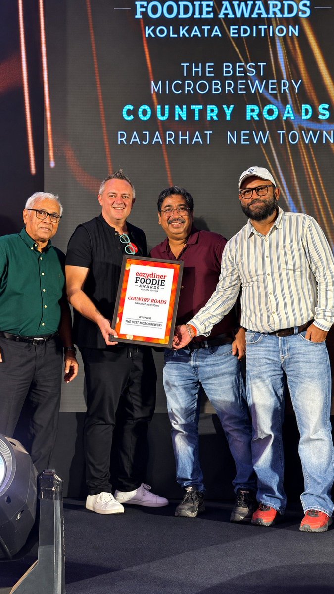 shashik06063274's tweet photo. 10 YEARS OF COUNTRY ROADS
Awarded “Best Microbrewery in Kolkata” at the Eazydiner Foodie Awards.
#EazyDiner #KolkataFood #CountryRoad https://t.co/F256SOixdY
