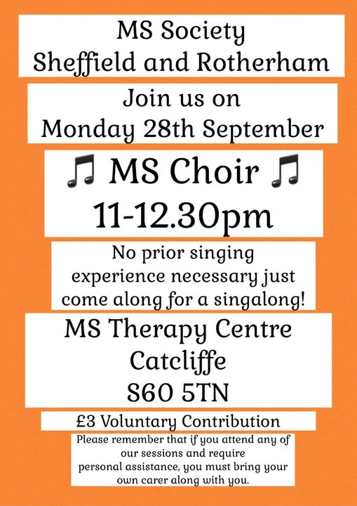 Stag_RosePPG's tweet photo. #monday
MS Society Sheffield and Rotherham Group 🎵MS Choir🎵
11am-12.30pm 🎵🎹🎗️🎹🎵
#choir #MS #mssupport #musicislife #SingingForAll #singingforhealth @mssocietyuk @RotherhamCarers
https://t.co/sAvorUzuct https://t.co/j1QoXWmoOu