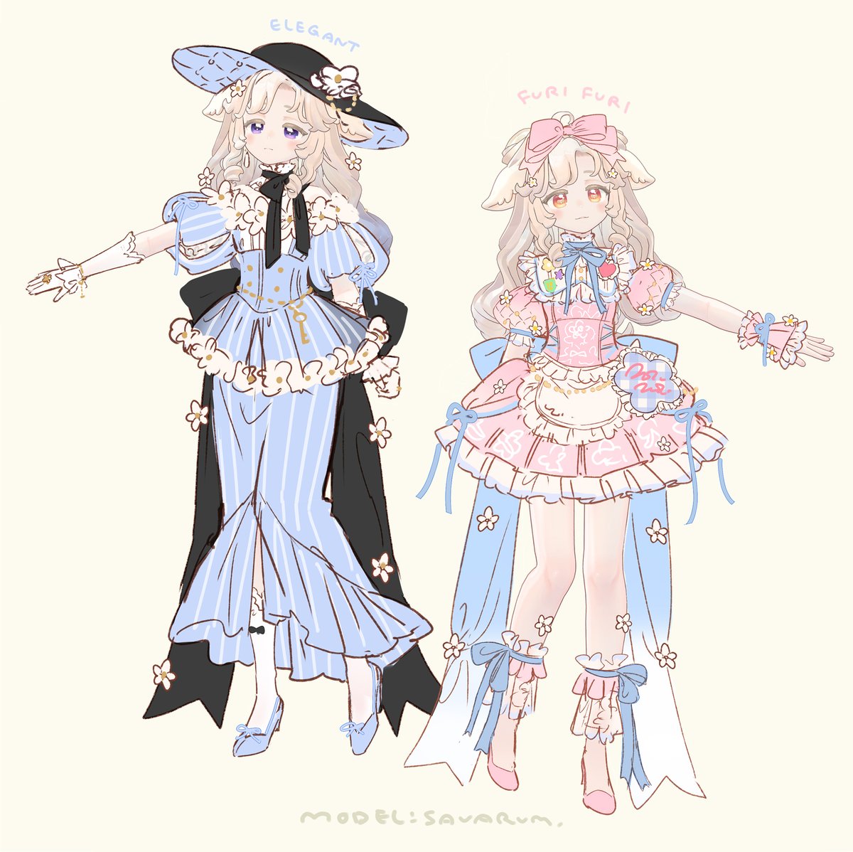 _monet_lake_'s tweet photo. お洋服案出し   サバラムちゃんに着て貰っています🐏💭 https://t.co/7egoLZb26y