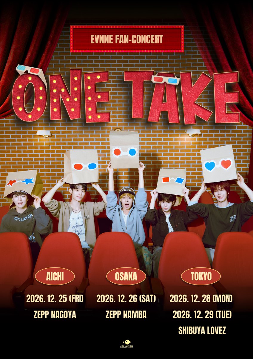 EVNNE_jp's tweet photo. 【📣】

EVNNE FAN-CONCERT [ONE TAKE] IN JAPAN

12/25(金) 愛知・Zepp Nagoya
12/26(土) 大阪・Zepp Namba
12/28(月),29(火) 東京・Shibuya LOVEZ

＼最速 FC年額会員限定先行／
🎫 10/16(金)18:00 スタート

ENNVEのみなさん
ぜひチェックしてください🍿
🔗https://t.co/1UYuaSHjVe 

#EVNNE #イブン
#EVNNE_FANCONCERT
#ONETAKE