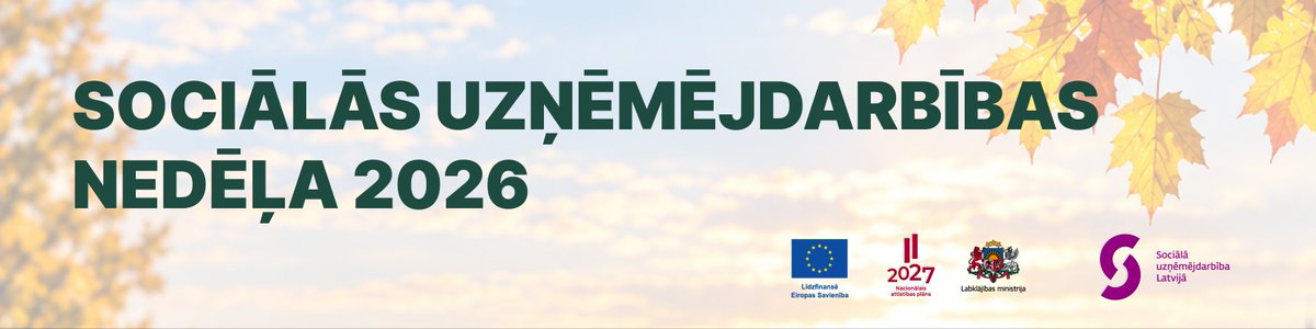 Lab_min's tweet photo. No 12. līdz 16. oktobrim jau astoto gadu norisināsies Sociālās uzņēmējdarbības nedēļa, lai veicinātu izpratni par sociālo uzņēmējdarbību, sniegtu praktiskas zināšanas un iedvesmotu jaunu iniciatīvu veidošanu.

➡️ Nedēļas programmā būs gan sociālajiem uzņēmējiem veltītas meistarklases, gan pasākums jauniešiem, gan konference par sociālās ekonomikas iespējām Latvijā.

Vairāk lasiet: https://t.co/Pgt4OokGjd

#Labklājībasministrija