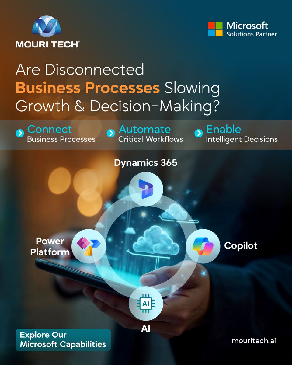 mouritech's tweet photo. MOURI Tech helps organizations connect sales, customer service, finance and operations through Dynamics 365, Power Platform and AI-powered solutions.
Explore Microsoft Capabilities brochure: https://t.co/fpT3MO8r4o
#MOURITech #MicrosoftDynamics365 https://t.co/mLSzp6ZFCh