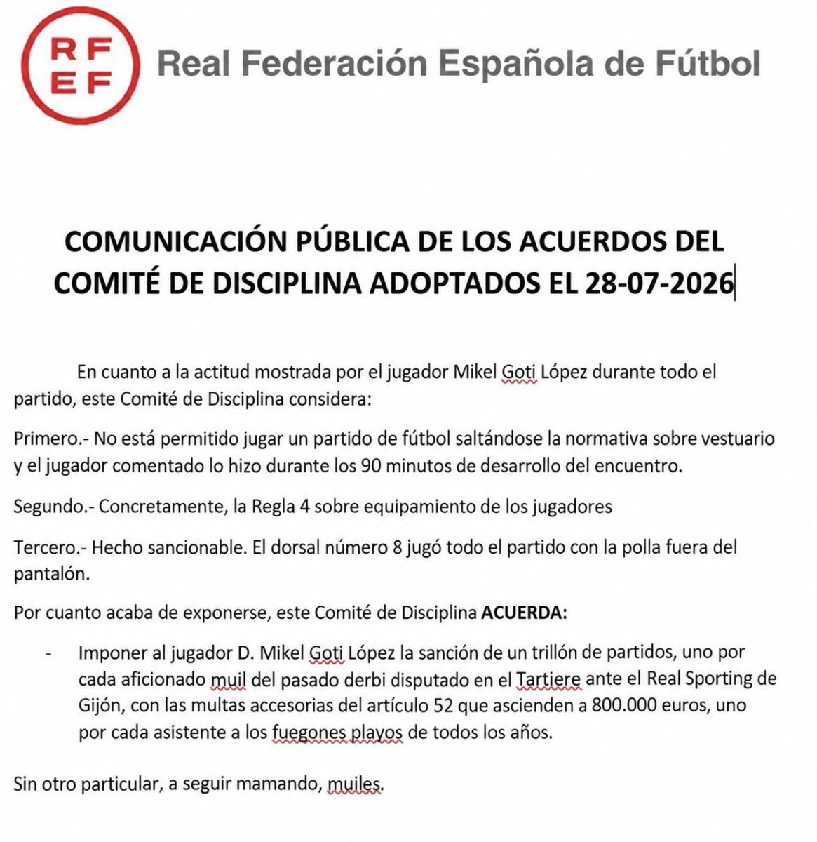 PabloFR_'s tweet photo. Hay que acudir a la Justicia y apelar esta resolución del Comité de Competición. (Aunque tienen razón en los argumentos) https://t.co/KaWydcBCJ1