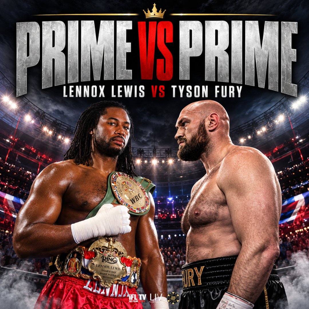 IFLTV's tweet photo. Two of the greatest heavyweights of all time...

🥊 Prime @LennoxLewis 🆚 Prime @Tyson_Fury 

Who'd win and how? 🤔

#LennoxLewis | #TysonFury | #HeavyweightBoxing | #BoxingNews https://t.co/K2oSc3wYQE