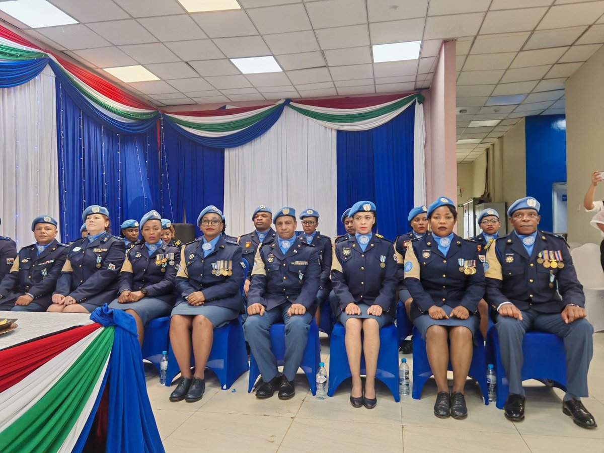SAPoliceService's tweet photo. #sapsHQ [HONOURING SOUTH AFRICAN POLICE OFFICERS SERVING IN SOUTH SUDAN] United Nations Police (#UNPOL) officers from #SouthAfrica 🇿🇦 serving with the United Nations Mission in South Sudan (#UNMISS) have been awarded the prestigious #UN Medal of Honor in recognition of their professionalism, dedication and commitment to the protection of civilians and the cause of peace in the conflict-affected country. 

The 18-strong deployment was recognized as having significantly high female representation as 74% of the officers are women. #A4P #InvestInPeace #ServiceExcellence ME