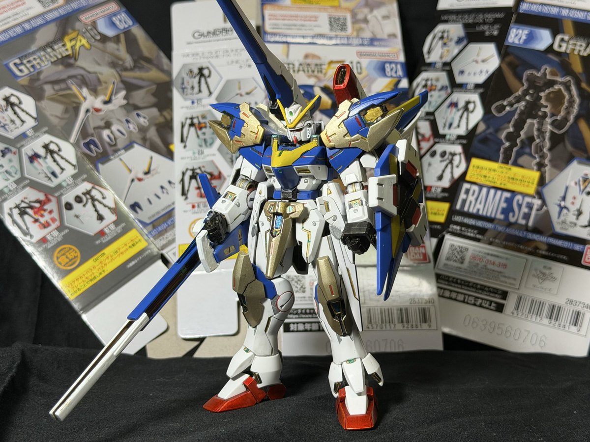 HIDEHONDA2's tweet photo. Gフレーム　v2 アサルトバスターガンダム
別ショット　ガンプラ https://t.co/piaQFwrD38