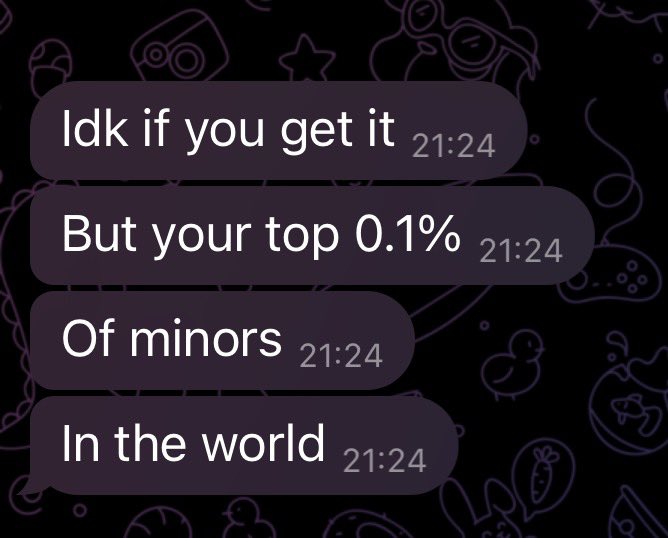 BiasPNL's tweet photo. Its kinda hard for me to understand the real value of money.

As a fresh 17 yr old in a country where with a good degree u make 700-1000$ a month.

Ive never worked a day in my life, I dont know how hard it is, but I dont want to work one day in my life.

I managed to make around 150k in 1 year from 1 sol.

And im scared to think about that one day all this memecoins will end. And ill not be able to make money like this again.

And this is why I need to lock in now. I miss a lot of runners which im mad asf, since all of them are an 1 time opportunity.

Now im writing this in class because Im bored and I know ill never use this degree if I lock in now.

Some still ask me why am I not dropping out or sum. 
1. I dont have enough money
2. My parents will never let me
3. I just enjoy spending time with friends and laughing in the back of the class

I have the urge to spend money left and right but also i hate spending money. I dont feel anything when im down 10k in a day but i feel bad when i need to spend it on real things, and im searching for the cheapest options.

At the age of 17. I helped my parents with around 30k. And i always pay for things if i have the opportunity. Im very proud of this.

I would love one day to retire them.

Its really hard for me to balance school, gym, sleep, social life, 3-4 meals, and trenching in one day. But yeah not everything is easy.

Thats all that i wanted to say. Im just bored in the back of the class and I love to yap