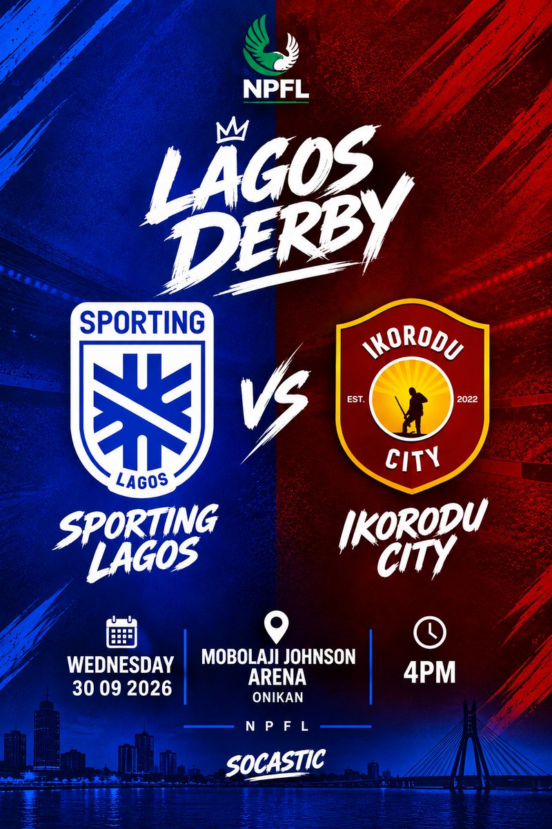 BigWeast's tweet photo. The Biggest game of the Year...  Will you be there? #thelagosderby https://t.co/5Tl2gCE6fh
