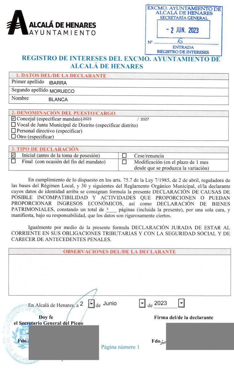 ANavalonOsa's tweet photo. A modo de recordatorio, Blanca Ibarra, concejala del PSOE que nos da lecciones de política a "los nadie" que protestamos por la vivienda tiene en su declaración de bienes como concejala de Alcalá de Henares:

🏢 4 oficinas
🏘️ 4 viviendas
💶 Cerca de 1 millón en cuentas y fondos https://t.co/k03FgdU9DZ