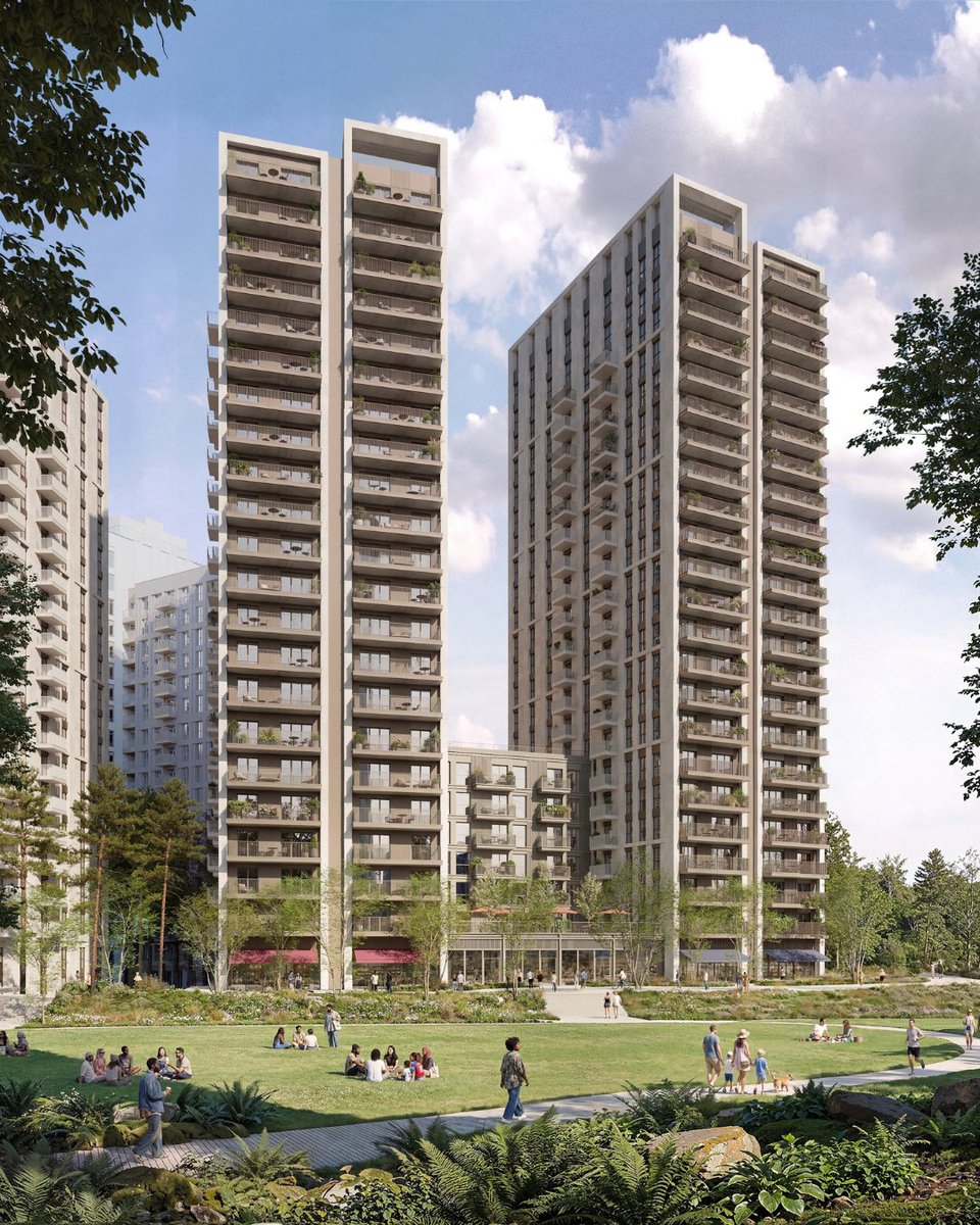 Arada_London's tweet photo. Arada has submitted a series of planning applications to the London Borough of Newham to advance the delivery of Thameside West, a £2.5 billion GDV site with the potential to deliver at least 5,000 homes. At over 47 acres, this is one of London’s largest and most ambitious regeneration projects, with proposals that would unlock the delivery of affordable housing and connect the area between the Thames and Royal Docks for the first time.
 
Building on the existing hybrid planning permission, the plans set out a landscape-led approach to the first stage of the project. The buildings will be organised around a network of streets, gardens, parks and shared spaces, with cafes and restaurants on the ground floor. This stage comprises nearly 1,500 new homes across six buildings, the first two of which will now be 100% social rent and will include three and four bedroom family homes.
 
At the heart of the proposals will be a new seven-acre park, alongside around 1,000 new trees, creating a greener, more biodiverse environment for residents and the wider community. The park will include dedicated play spaces including adventure-filled woodland areas, play trails and play-on-the-way spaces. This is further complemented by a kilometre of active waterfront and a riverside walk along Bell Lane, which marks the south-east border of the site.
 
A community design group of 20 local residents is working with Arada London to help shape a section of park around local needs. A series of workshops is now underway, giving residents the opportunity to share local knowledge, explore ideas and inform the design of a welcoming and inclusive public space.
 
Thameside West is being brought forward in partnership with the Greater London Authority The Royal Docks Team, reflecting a shared commitment to unlocking and delivering high quality, genuinely affordable new homes that meet local need with a focus on nature and wellbeing.