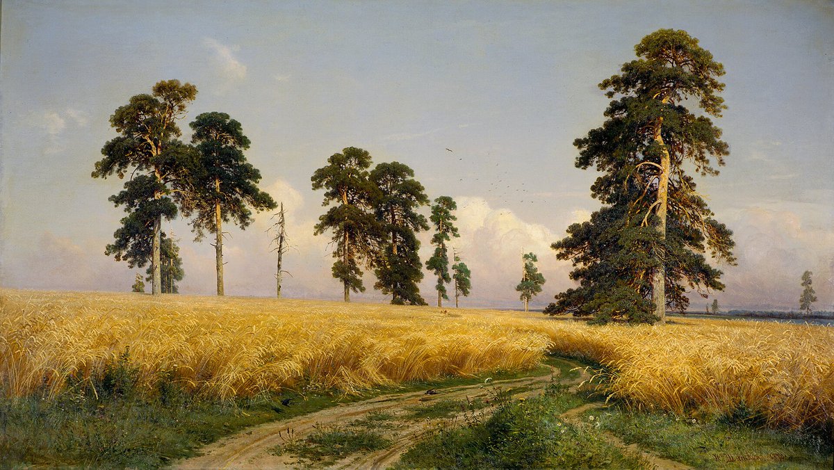 relicmuseum's tweet photo. Shishkin painted it during an extremely difficult period of his life.

In the years leading up to it,he had lost his young wife, his father, and his two small children. 

In 1877, he returned to his native Yelabuga with his surviving daughter and sketched the field near Lekarevo. https://t.co/2zKGnmGfQr