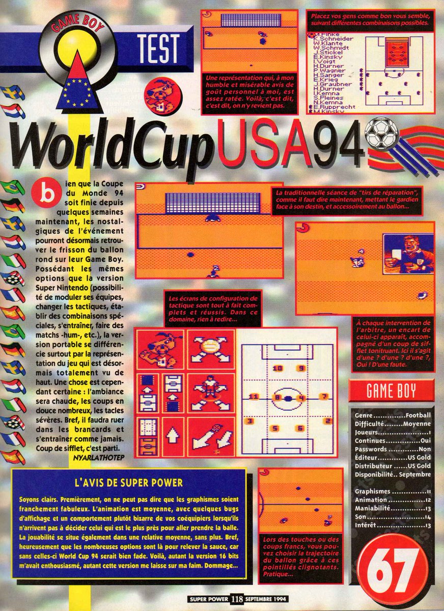 AllmightoFranky's tweet photo. #Notalgeek,on termine le #SuperPower de la rentrée 1994!Les tests du sympathique #Legend sur la #SuperNes,et #WorldCupUSA94 sur #GameBoy!#retro #retrogaming #oldschool #80s #90s 1/5 https://t.co/dY9Yqp28l5