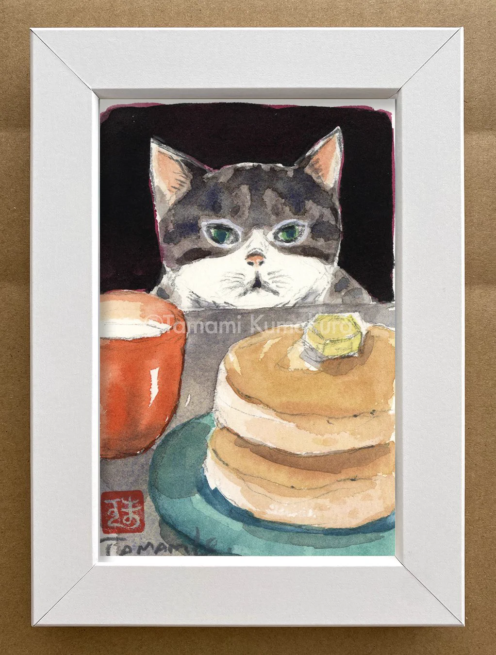 絵画。原画手描【シャム猫たちはデート記念日のためにさくらんぼケーキを用意した】 くまくら珠美 on X: 