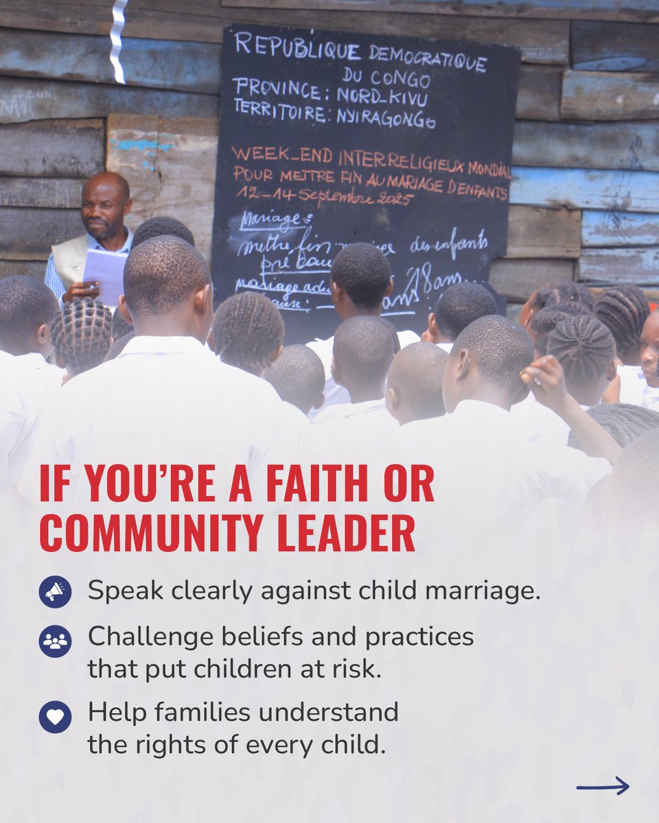 CMFreeWorld's tweet photo. Ending child marriage requires action at every level.
And all of us have a role to play.

Learn. Speak up. Ask questions. Take action.

Together, we can build a Child Marriage Free World.
@JustRightsIntl 
#EndChildMarriage #ChildMarriageFreeWorld https://t.co/7kDkwJcRHD