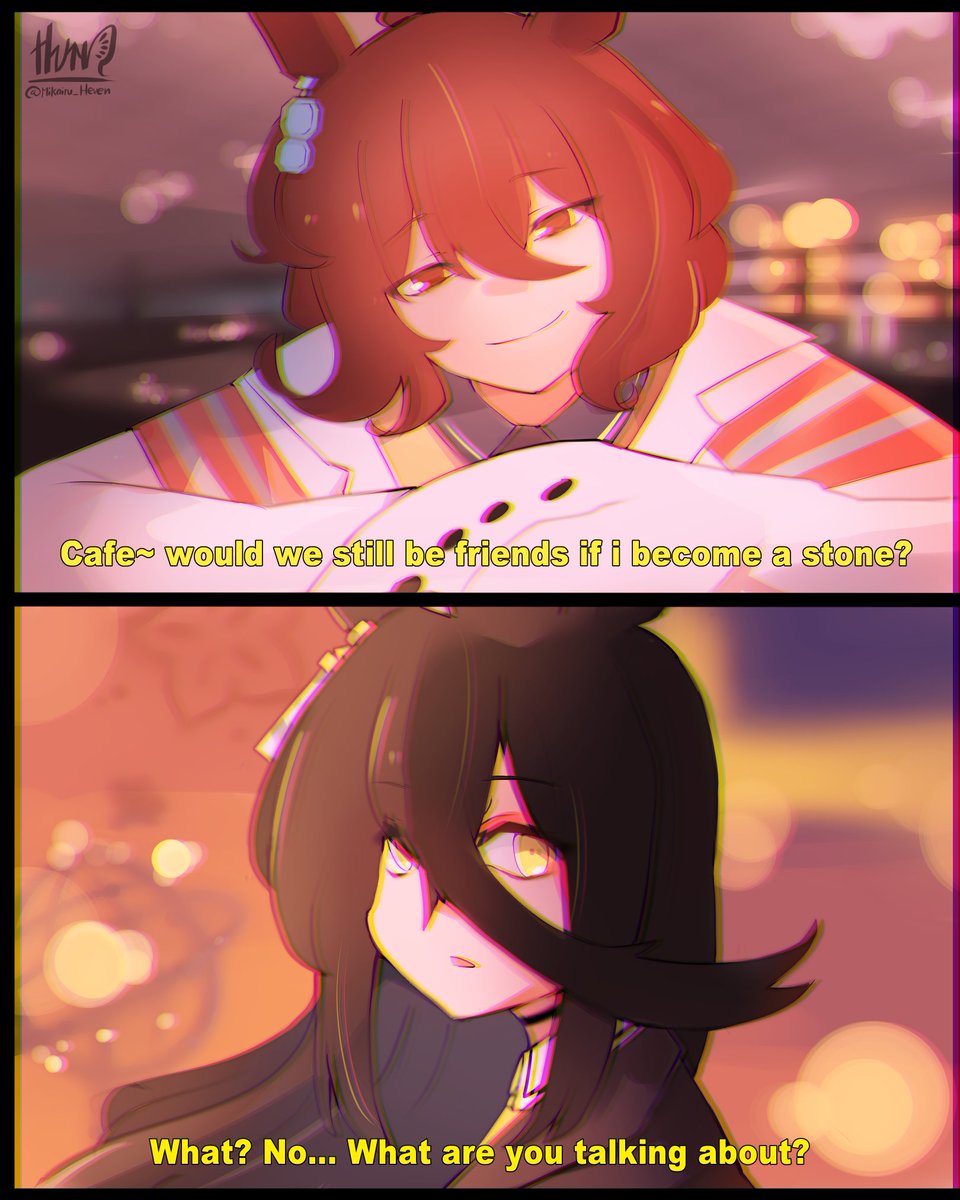 Mikairu_Heven's tweet photo. "Would we still be friends if i become a stone?"

#ウマ娘 
#ウマ娘プリティーダービー https://t.co/LfgGGlDPUM