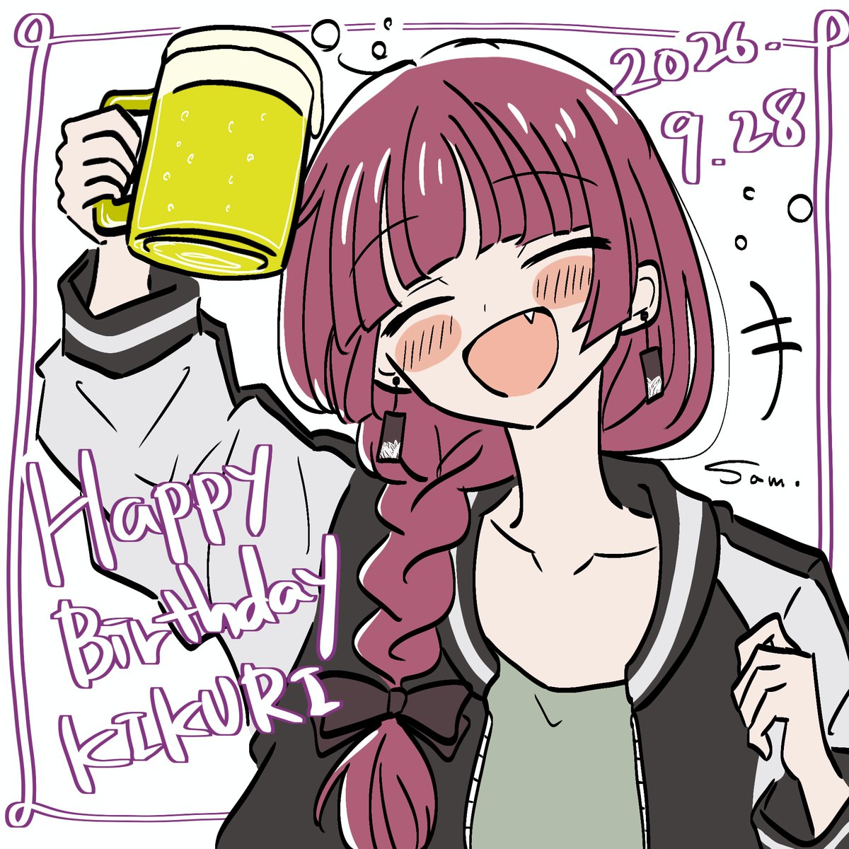 tottokosamtaro's tweet photo. Happy Birthday きくり～！🎉
美味しいお酒をたらふく飲める１年となりますように✨🍻🎶

#廣井きくり生誕祭2026
#ぼっち・ざ・ろっく https://t.co/QxBLwGPKvp