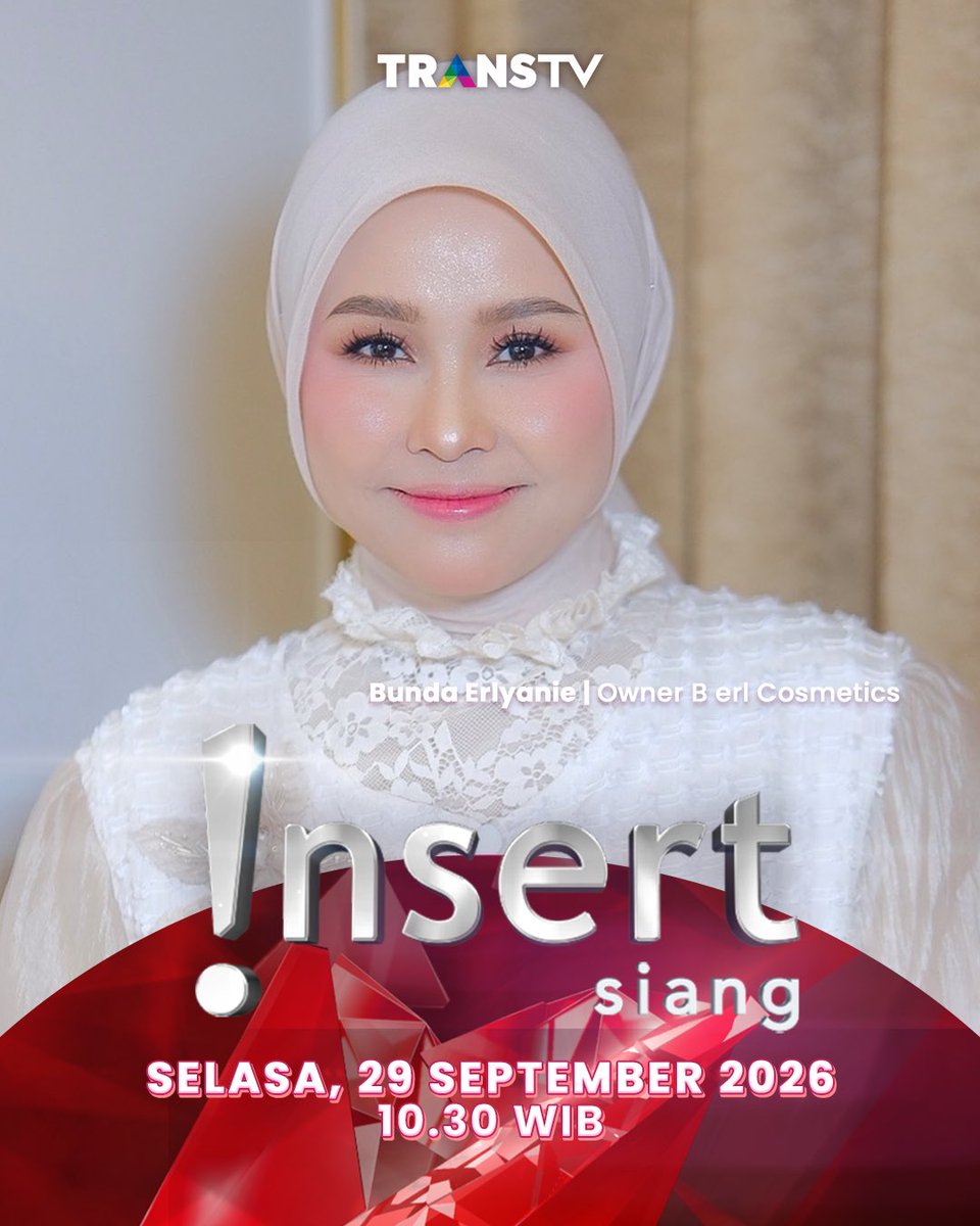 TRANSTV_CORP's tweet photo. B erl bukan cuma soal produk kecantikan saja, tapi juga bisnis yang dibangun dengan nilai dan tanggung jawab. Penasaran bagaimana ceritanya? Saksikan hanya di Insert Siang! ✨

#berl #berlcosmetics #erlyanieownerberl #Erlyanieownerskincare #ownerberl https://t.co/687m2mFE1P