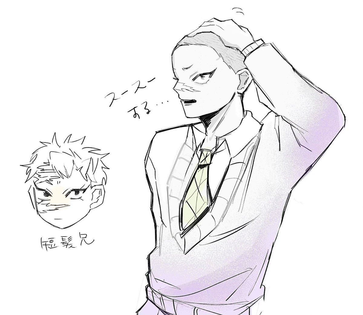 e4e5ooo52's tweet photo. 落書き
👹ｶﾞｸ🍉くんが一定期間丸刈りだった事実　　  可愛い　丸刈り似合いすぎで賞🏆受賞してしまう〜〜〜〜 https://t.co/eC9T2cLkWr